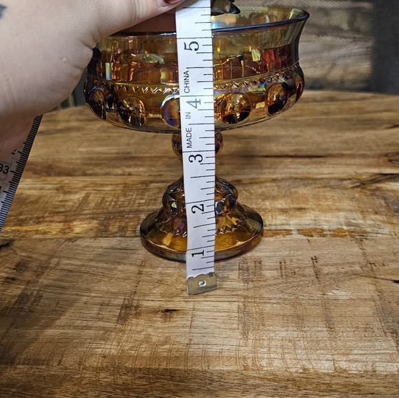 Indiana Carnival Glass Kings Crown Candy Dish Compote - Picture 6 of 7